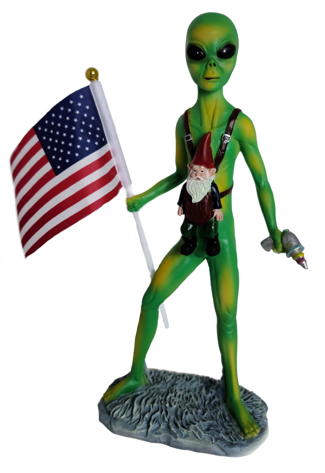 Funny Guy Mugs Alien and A Gnome Statue - Indoor or Outdoor Garden Gnome Sculpture for Patio, Yard or Lawn โ image 1