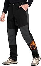 Xnova Men's Trekking Trousers, Waterproof, Work Trousers, Mountain, Hiking, Winter Trousers, Thermal Fleece with Elastic Waistband, Tactical Trousers, Cargo Trousers