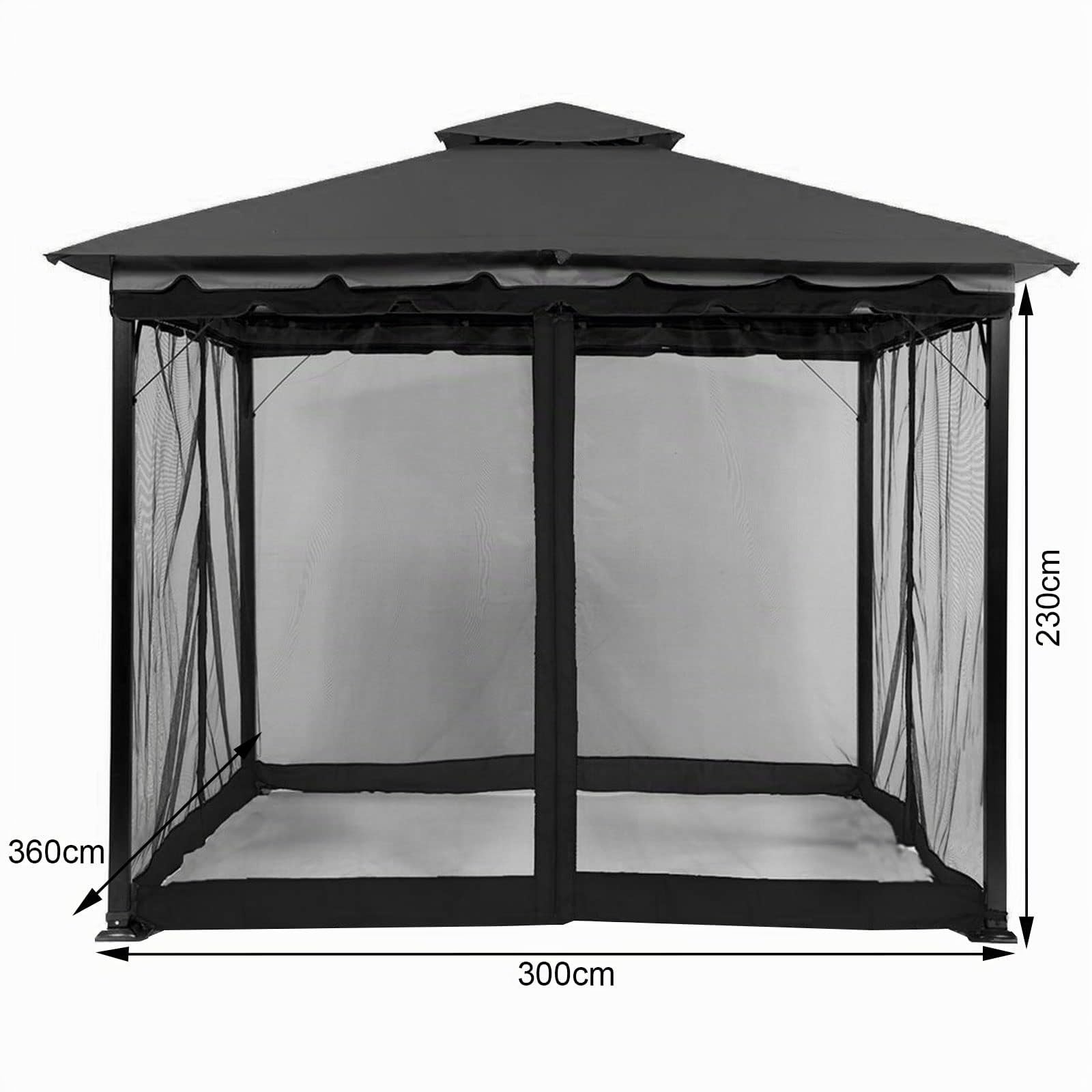 2024 - Red Mo-squito de repuesto universal de 4 paneles con cremallera impermeable (10 x 12 pies, negro)