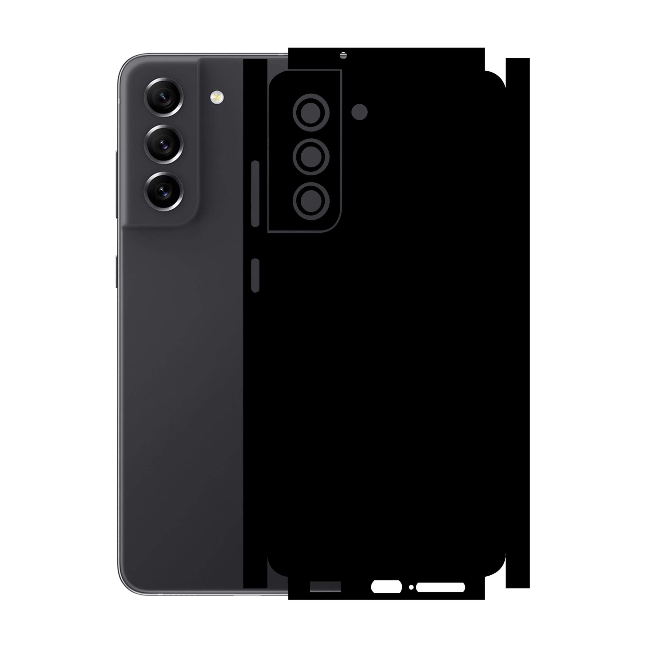 90STETHIX - Compatible for Samsung Galaxy S21 FE (5G) Mobile Back Skin Screen Guard Protector (Coverage - Back+Camera+Sides) (Design-6) (Matte Black)