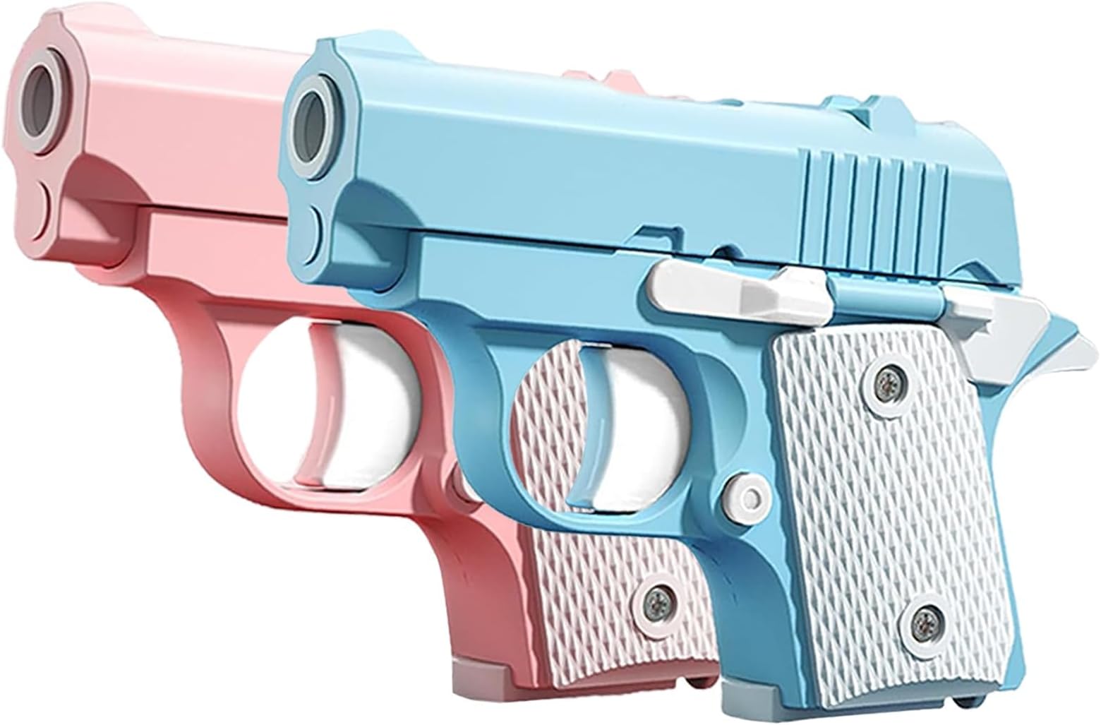 Cool Fidget 1911 Toy Gun, 2 Pack 3D Printed Mini Stress Relief Toys, Fidget Toys Suitable for Relieving ADHD & Anxiety Relief, for Adults and Kids (Pink Blue)