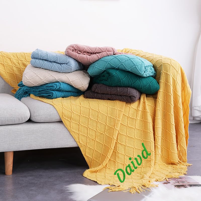 Cadeau personnalisé pour la maison REEG couverture douce brodée 127 x 180 cm