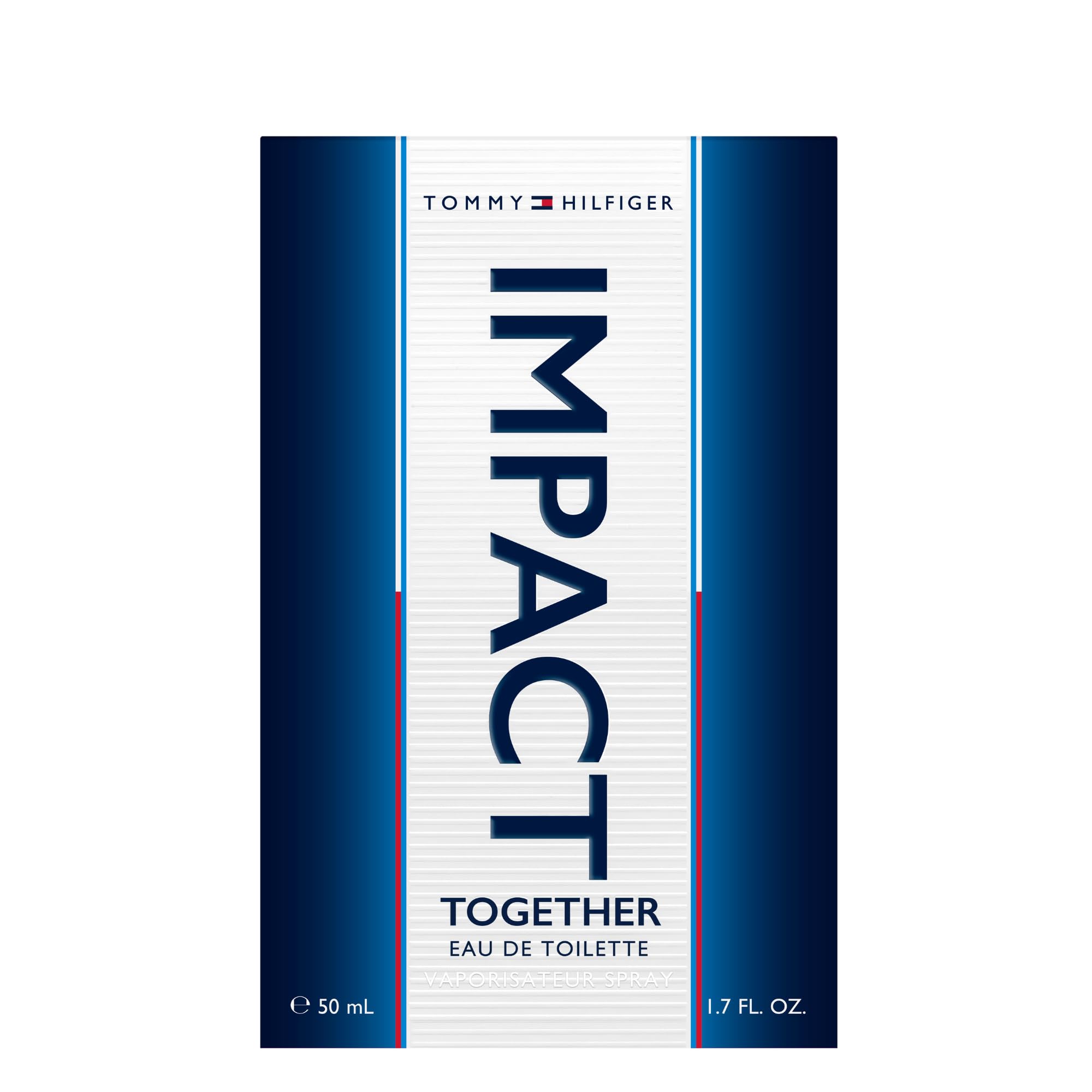 Tommy Hilfiger Tommy Impact Together 50 ml, Eau de Toilette Uomo | Fragranza Aquatic Woody, Note Minerali e Legnose, Flacone in Vetro Bianco con Gradiente Blu
