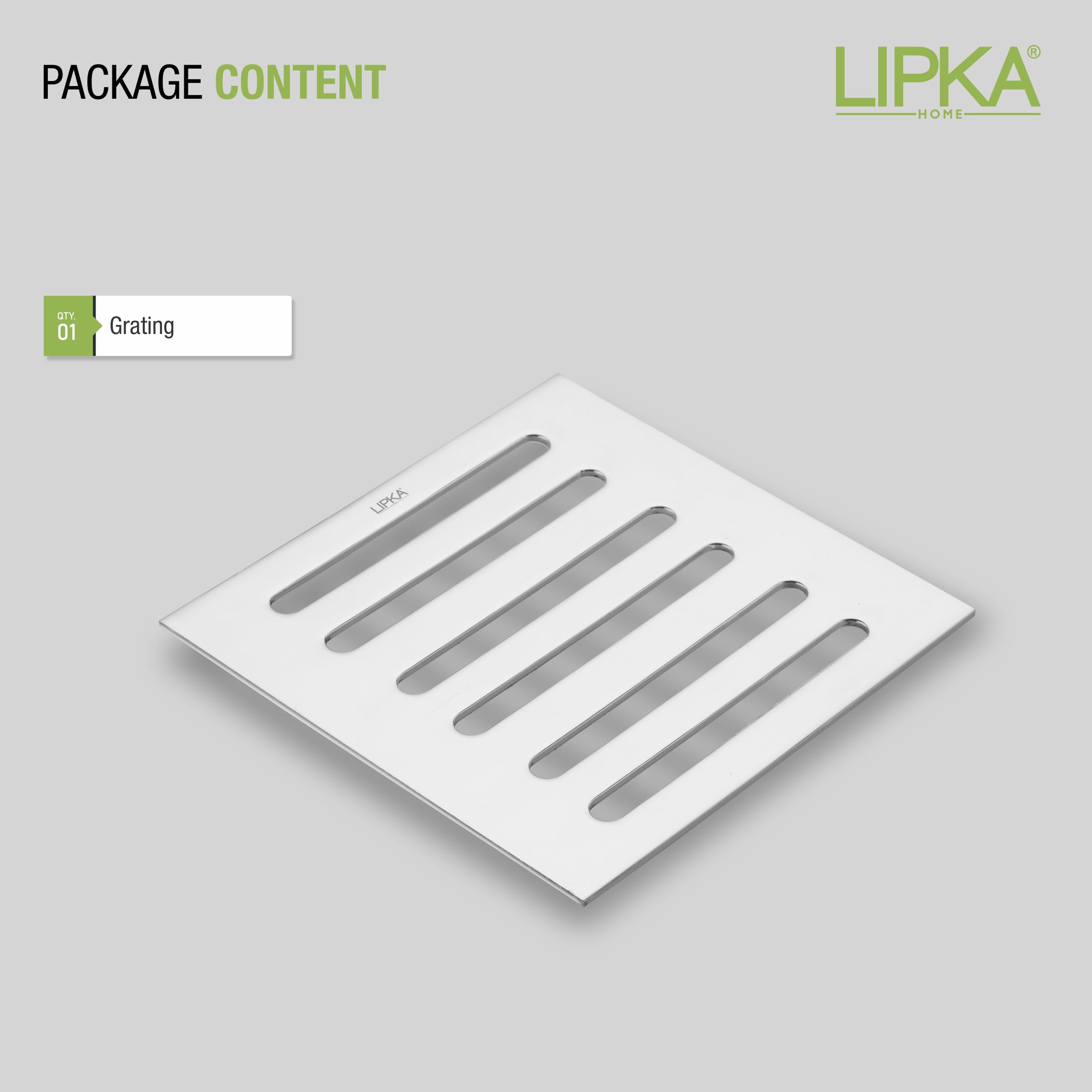 LIPKA Pack of 2 Verticle Grating Floor Drain |Premium Stainless Steel|4 x 4 Inches|Commercial Drain| 3