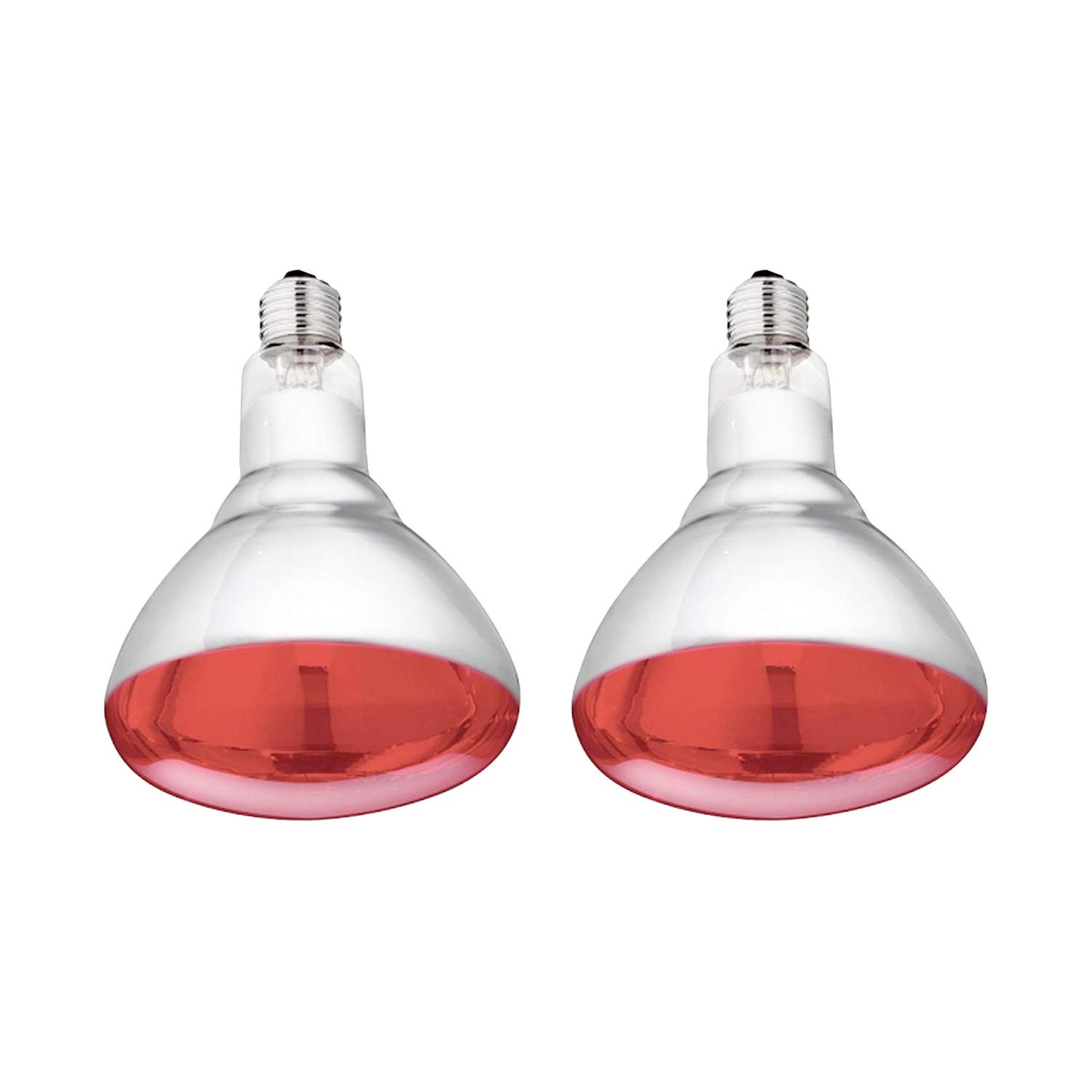 2 x Infrarrojos Bombilla para Estufa de infrarrojos - 250W 230-250V (E27) - Emite Calor - Luz Roja [ PACK ]