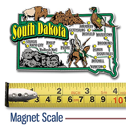 Imán decorativo de estado South Dakota 4" x 2.7" miniatura 2