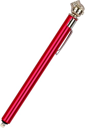 WYNNsky Medidor de neumáticos estilo lápiz de bicicleta 20-120 PSI para uso en camiones, caravanas y neumáticos de bicicleta, color rojo