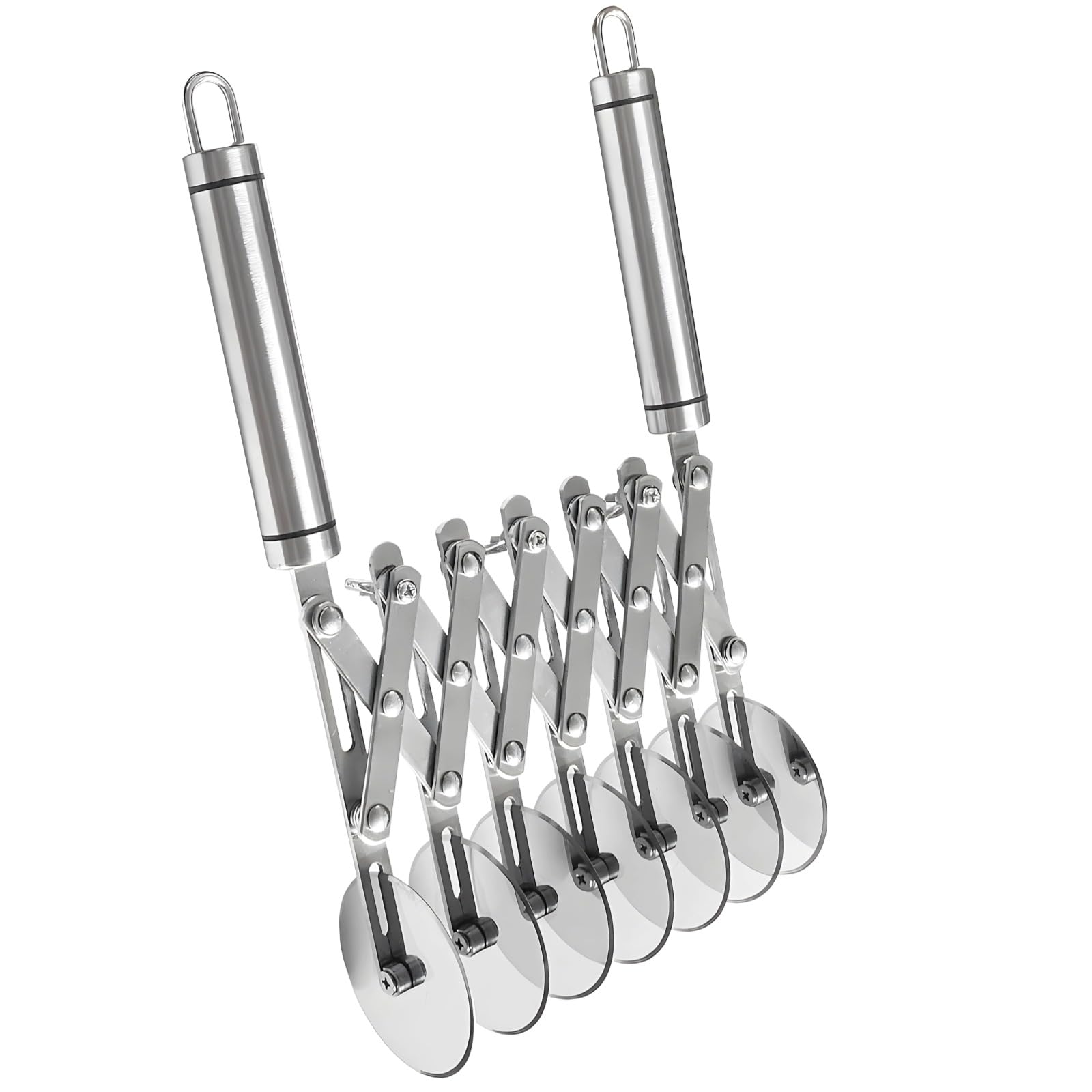 Pastry Cutter Tool, 7 Wheel Pastry Cutter, Multi-Round Wheel Pasta Dough Cutter Roller Pizza Slicer Accordion Pastry Knife Divider Tool