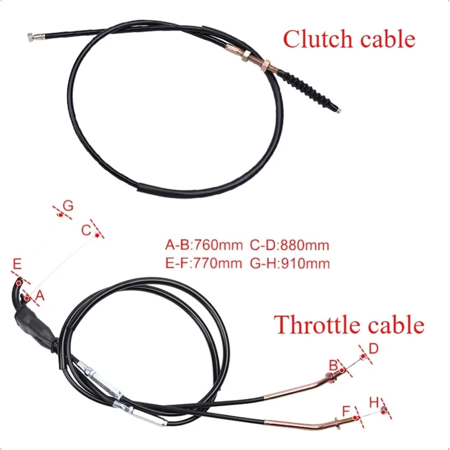 116cm Motorcycle Clutch Cables Throttle Cable For ZX-6R ZX636 2003-2004 54011-1423(Clutch cable)