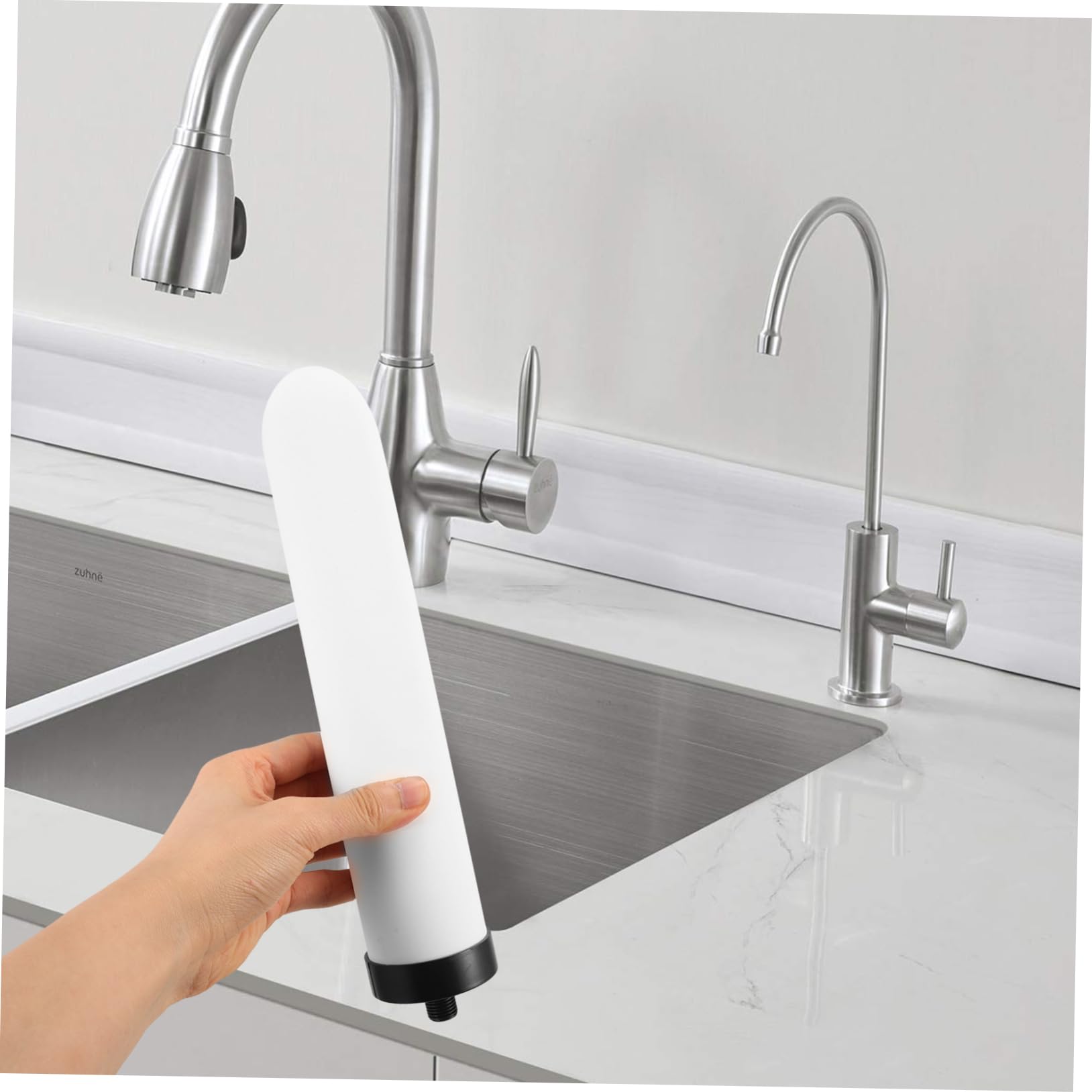 LIFKOME Filtro Cerámico Filtros de Encimera Instalación Conveniente de Repuesto para Agua Potable Compatible Paquete de 2 Unidades Color Beige
