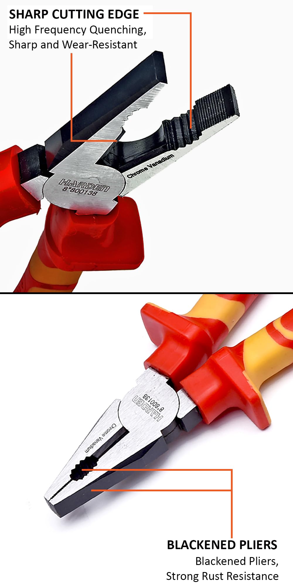 HARDEN 8" Insulated Combination VDE Plier can Withstand 1000V - 800138 1