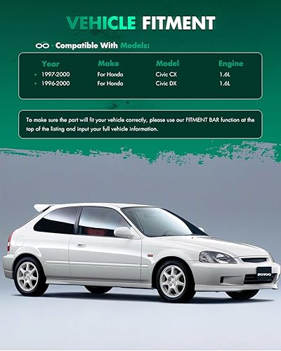 Miniatura 2 de SCITOO Alerón de techo de ventana trasera de ABS para Honda Civic Hatchback 1996-2000 para Honda Civic Hatchback, alerón de techo de ventana trasera