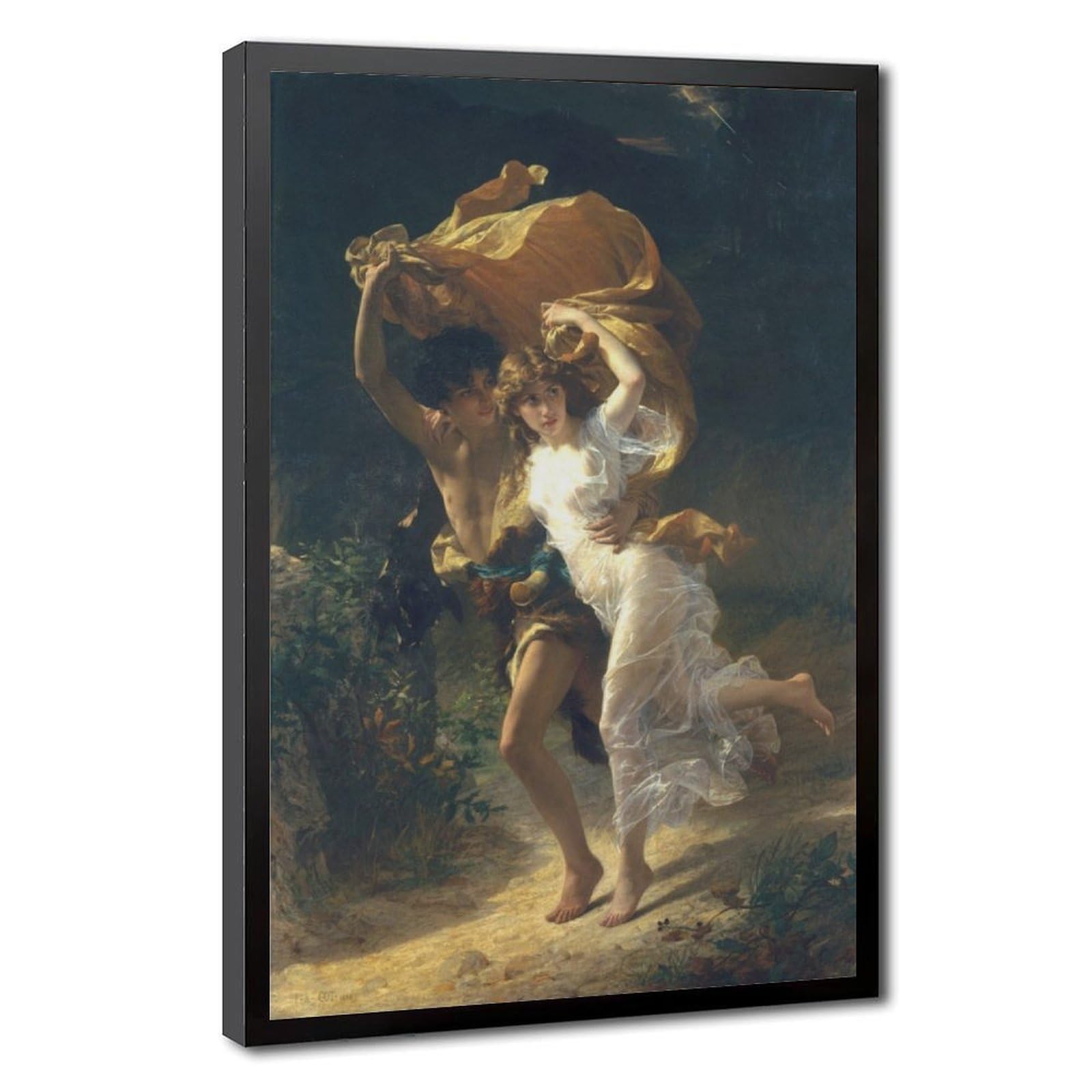 WCYB Pierre Auguste Cot The Storm 1880 Posters Prints Canvas Deco Paintings Wall Art Hangable Frame 12" L X 18" W