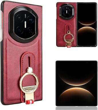 Compatible with Huawei Mate X7 Case Cover,PU Retro Cell Phone case with Wrist Strap Compatible with Huawei Mate X7 DEL-AL10 DEL-LX9 Case Red