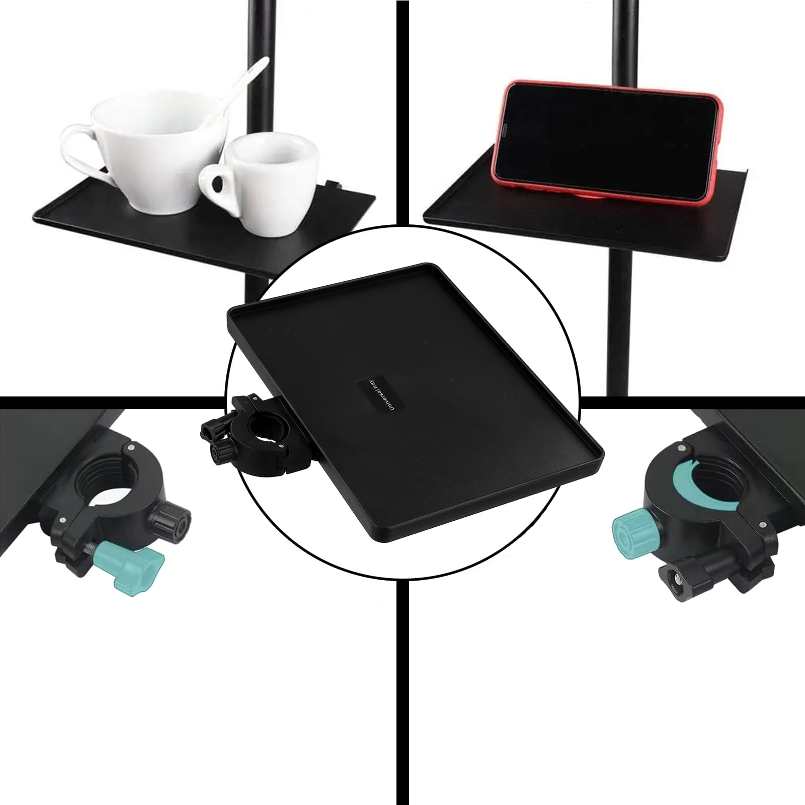 Plateau de Support de Micro Réglable, Plateau de Microphone pour Partitions de Musique, Support Micro pour Diffusion en Direct, Micro sur Pied pour Enregistrement