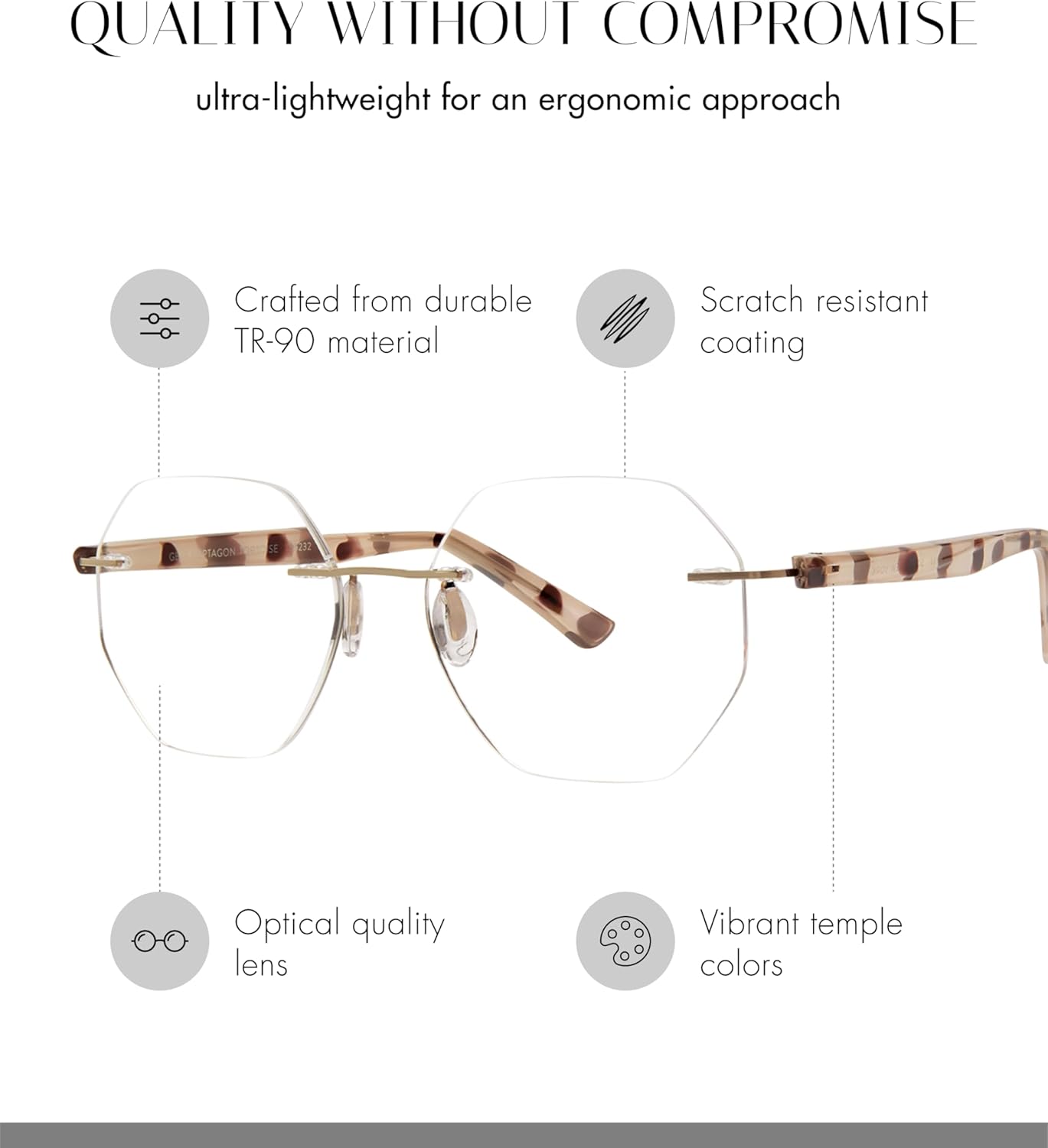 Scojo New York Gels Heptagon Reading Glasses - Scratch-Resistant, Stylish Readers for Men & Women - Image 4