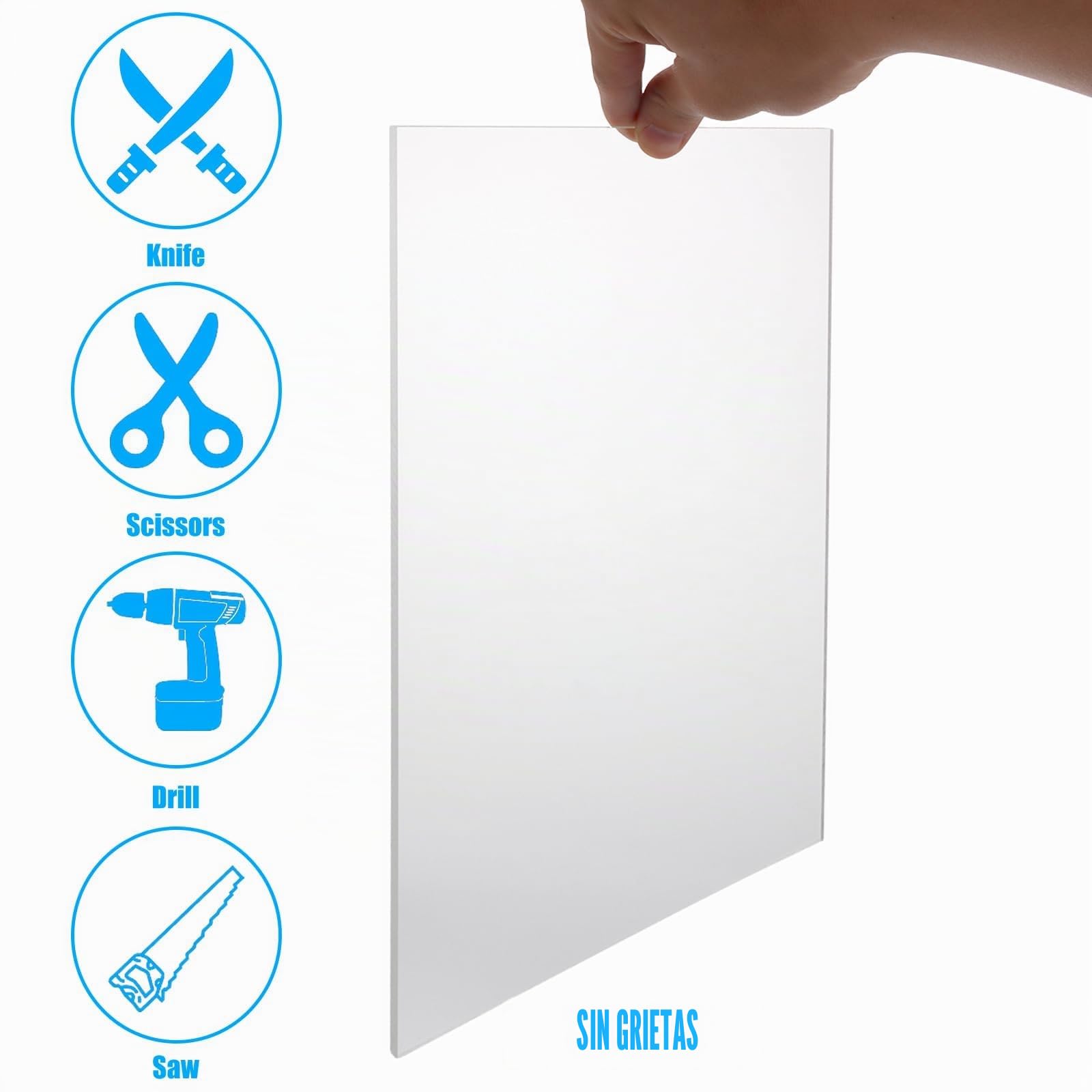 Planchas de Metacrilato Transparente 300x200x4mm, Paneles de Vidrio Orgánico para Manualidades y Bricolaje