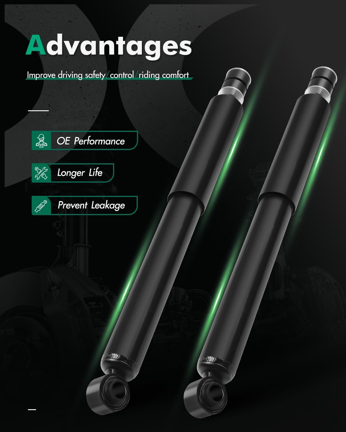 Shocks,SCITOO Rear Gas Struts Shock Absorbers for 2003 2004 2005-2011 2012 2013 2014 for Toyota 4Runner,2007 2008 2009 2010 2011 2012 2013 for Toyota FJ Cruiser Compatible with 344410 37270 Set of 2