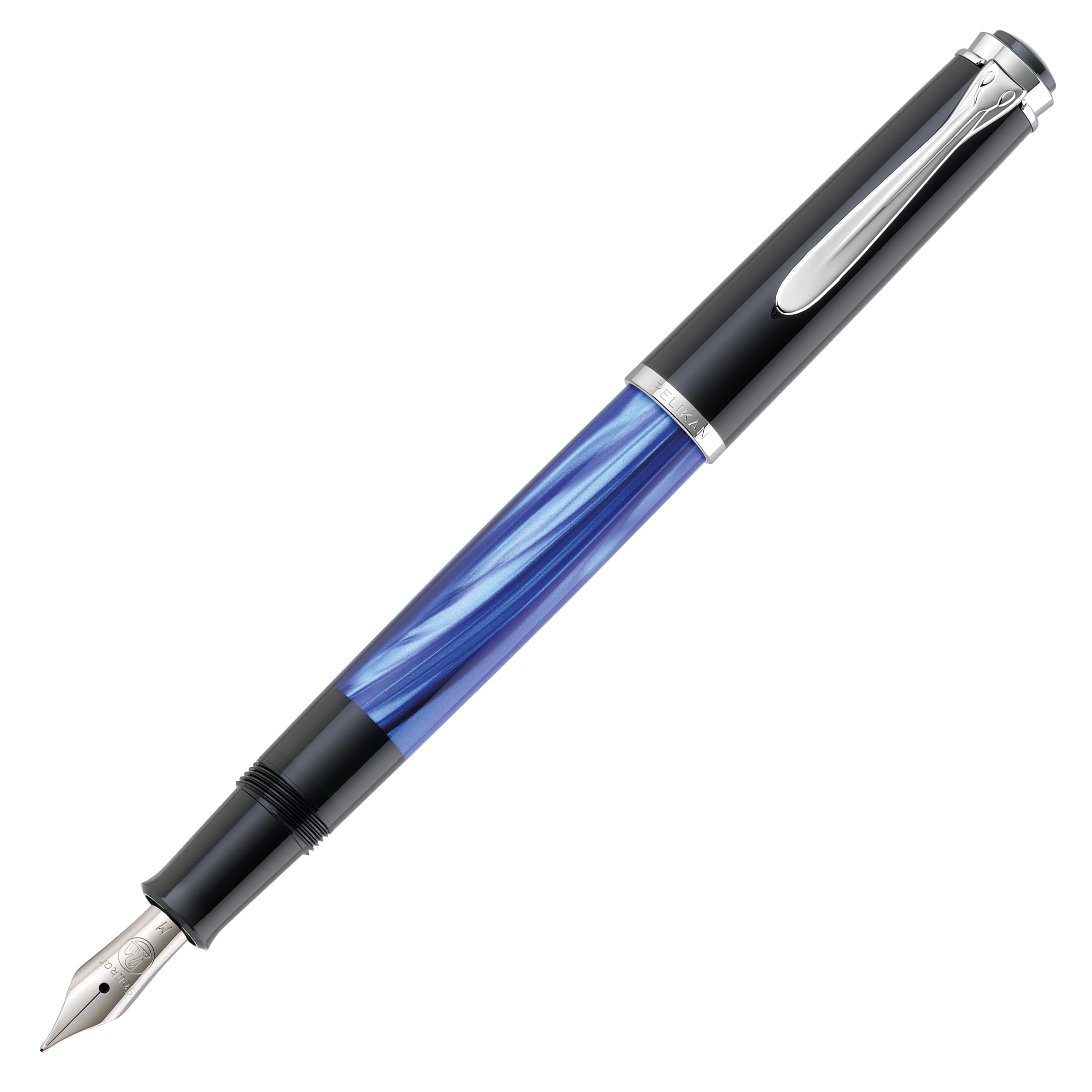 Pelikan Classic M205 Piston Fill Fountain Pen, Blue Marble, Broad Nib โ image 1
