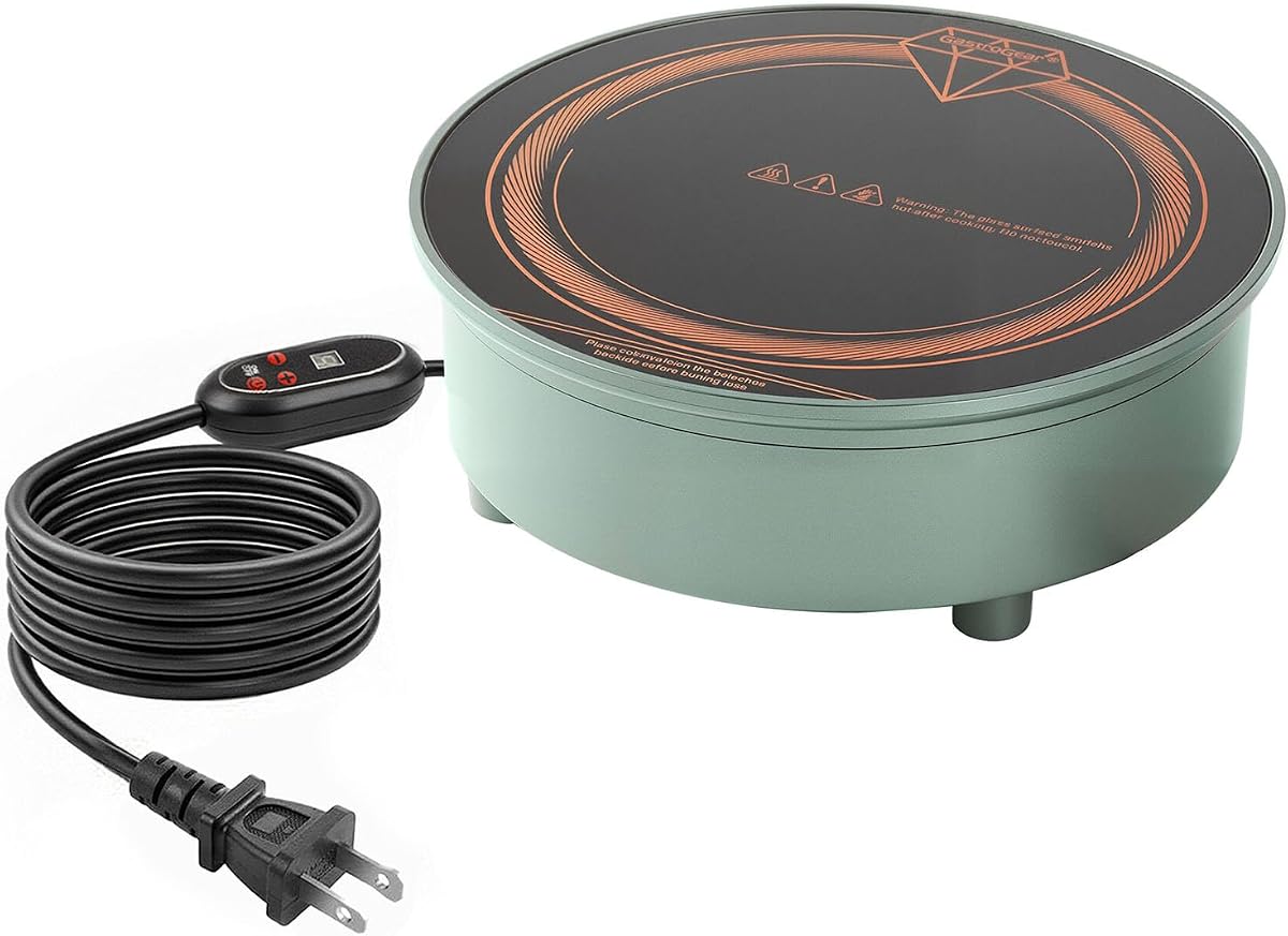 700W Mini Induction Cooktop, 120V Portable Countertop Burner, External Wired Control Panel, Compact Design for Hot Pot, Coffee, Tea, Moka Pot & Small Kitchen