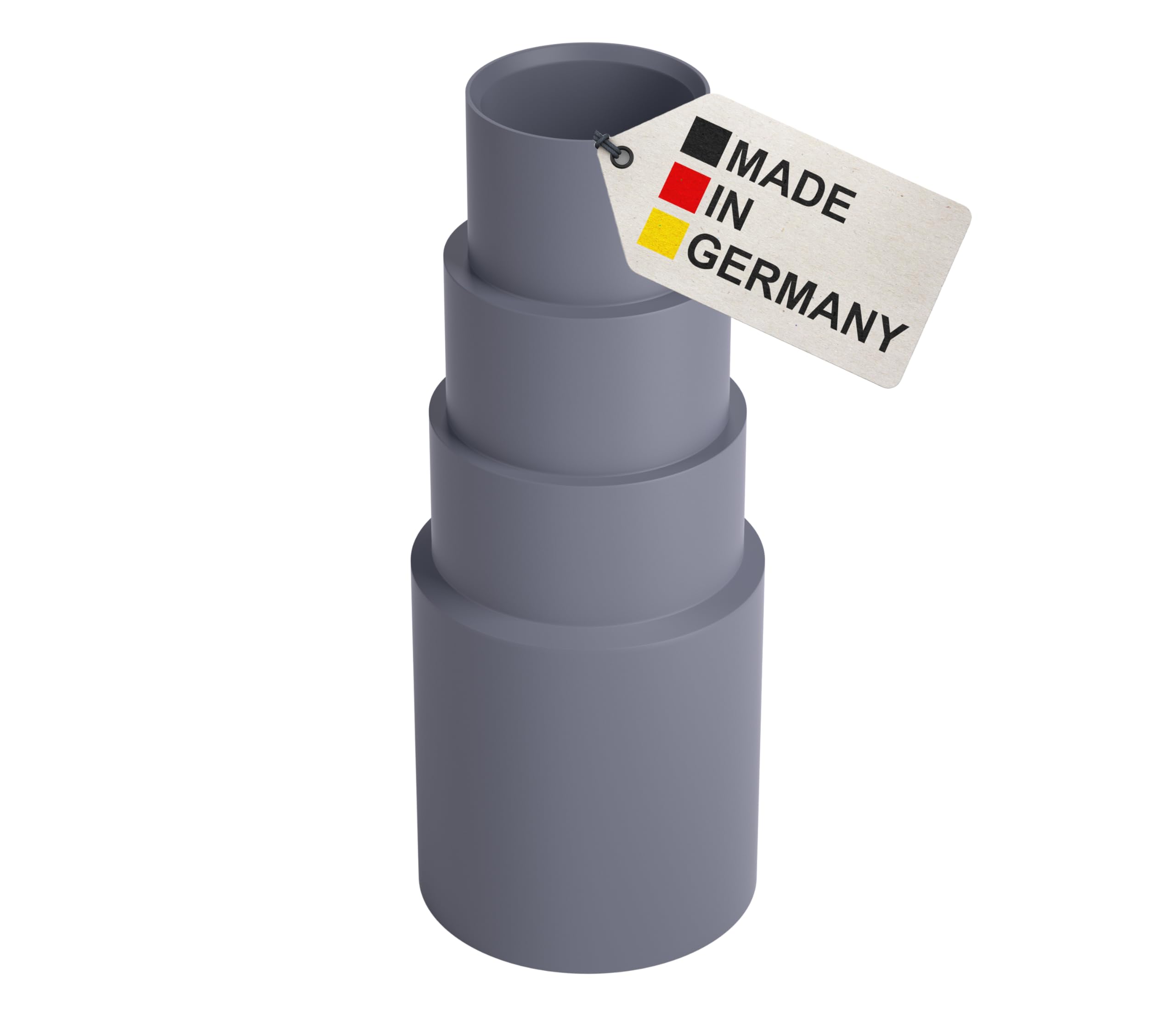 BAUHELD 3x Staubsauger-Schlauch Aufsatz [Made in Germany] - Adapter für Staubsauger-Düse aus stabilem PVC-Gummi - Reduzierstück für Kärcher Parkside Bosch Makita Festool Eibenstock - Dunkelgrau