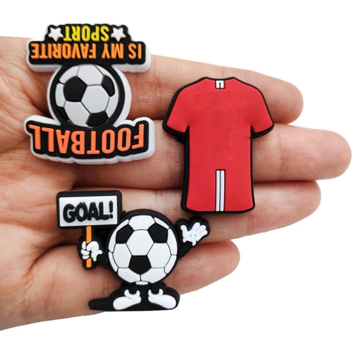 Dijes para zapatos 18 piezas, decoraciones para sandalias zueco, fútbol, pulseras, bricolaje
