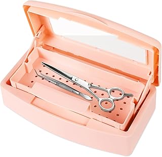 Gusnilo Sterilizer Box Nail Tool Disinfectant Jar Plastic Disinfectant Container Suitable for Nail Tools Hair Salons Beaut