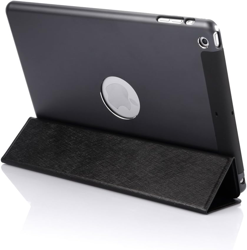 Gerneric Back High Tensile Aluminium Case, Back Hard Protector Shell with Sturdy Leather Cover for Ipad Air,Ipad Air Metal Case(black)
