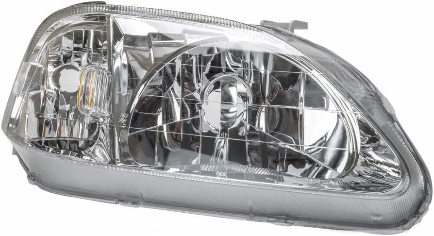For 1999 2000 Honda Civic Headlight Driver and Passenger Side Includes side marker lamp | CAPA Certified HO2502113 HO2503113 | 33151-S01-A02, 33101-S01-A02