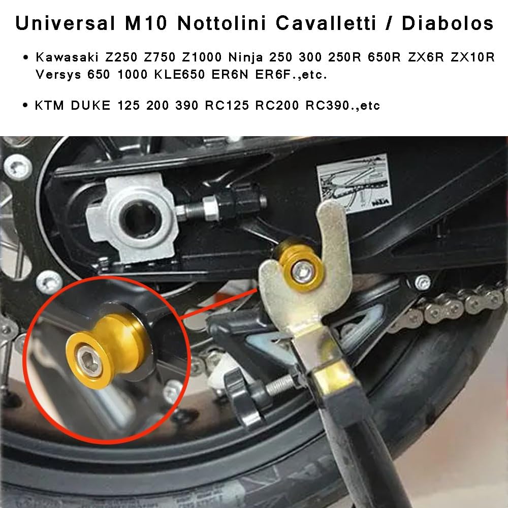 Diabolos Aluminium Noir - 10 Mm, Bleu, Pour Motos ZX6R, ZX10R, Z750, Z800 (neuf)