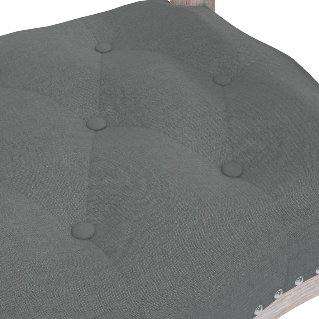 Ławka do siedzenia, ciemnoszara, materiał z tapicerką, 110 x 45 x 60 cm, nogi z litego drewna, antypoślizgowe podkładki filcowe, uniwersalna ławka do korytarza, salonu, jadalni, jako taboret i półka