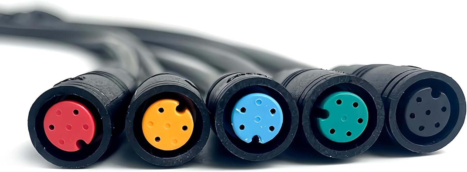 10PCS M8 2/3/4/5/6 Pin E-Bike Speed Sensor Extension Cable – Male to Female Waterproof Connector Wire for Electric Bicycle, Motor, Controller, Display(Female to Female -6P x10Pcs)