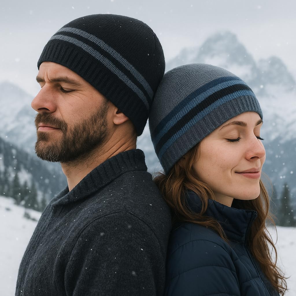 Oversize XXL Winter Beanie Knit Hat for Men - Daily Knit Ribbed Cap - Warm Toboggan Skull Caps for Cold Weather - Image 4