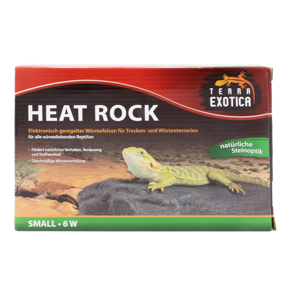 Terra Exotica Heat Rock small - 6 Watt ca.16x10 cm - Auswahl zwischen klein, mittel & groß - Heizstein als Heizung für Reptilien - dekorative Wärmeplatte für Ihr Terrarium - Terrarien Bodenheizung