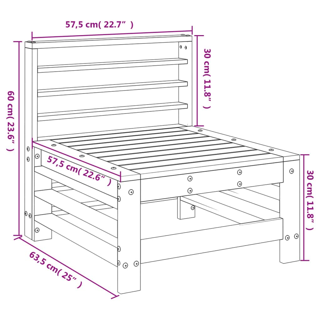 Divano Pallet Modulare da Giardino con Posti in Legno di Pino Impregnato con Cuscini,Divano Modulare Giardino da Esterno,Divano in Legno,Divano Posti da Giardino,Divano Modulare,Divano Centra