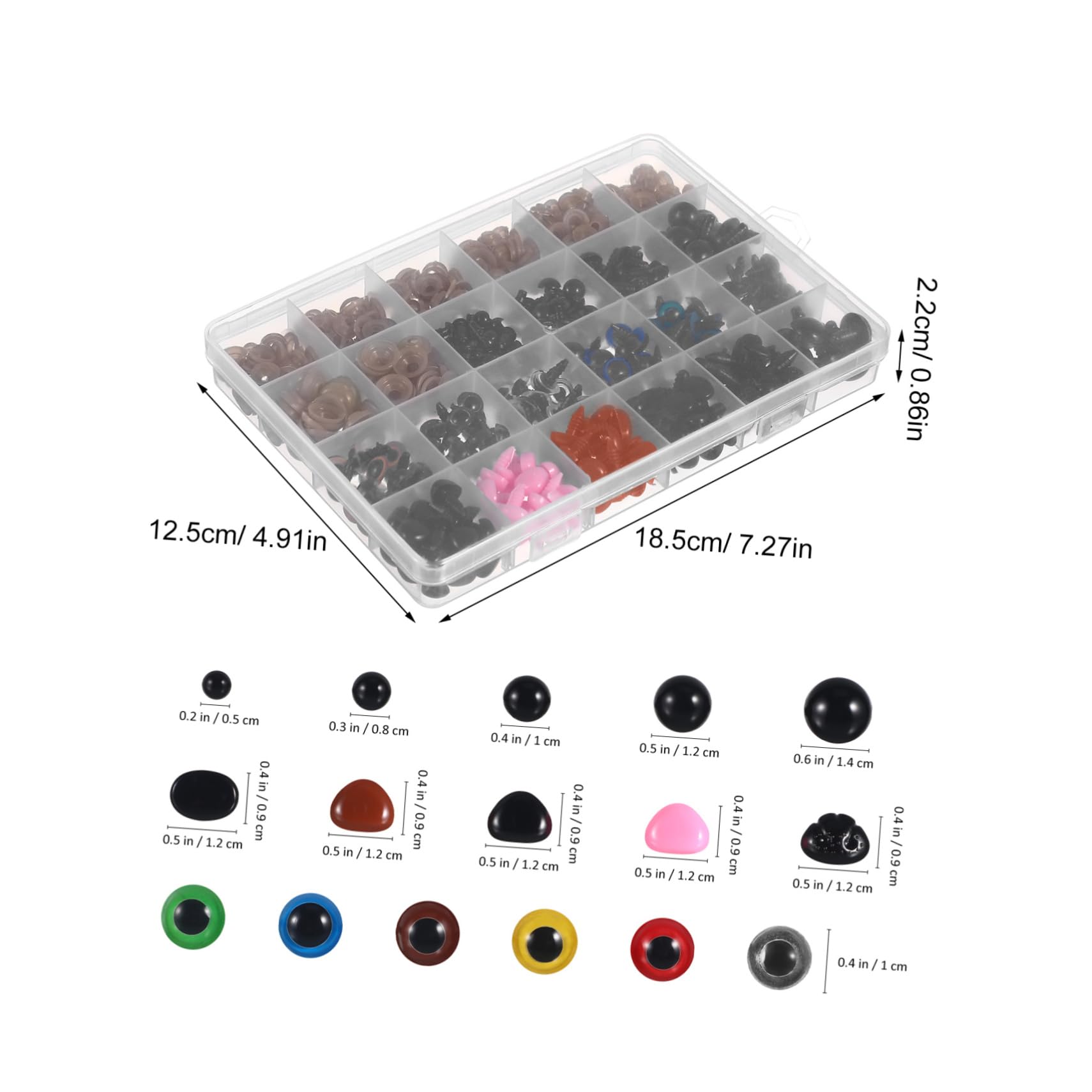 HOODANCOS Animal Eyes Crocheting 600 Pcs Plastic Button Eyes for Stuffed Animals Set