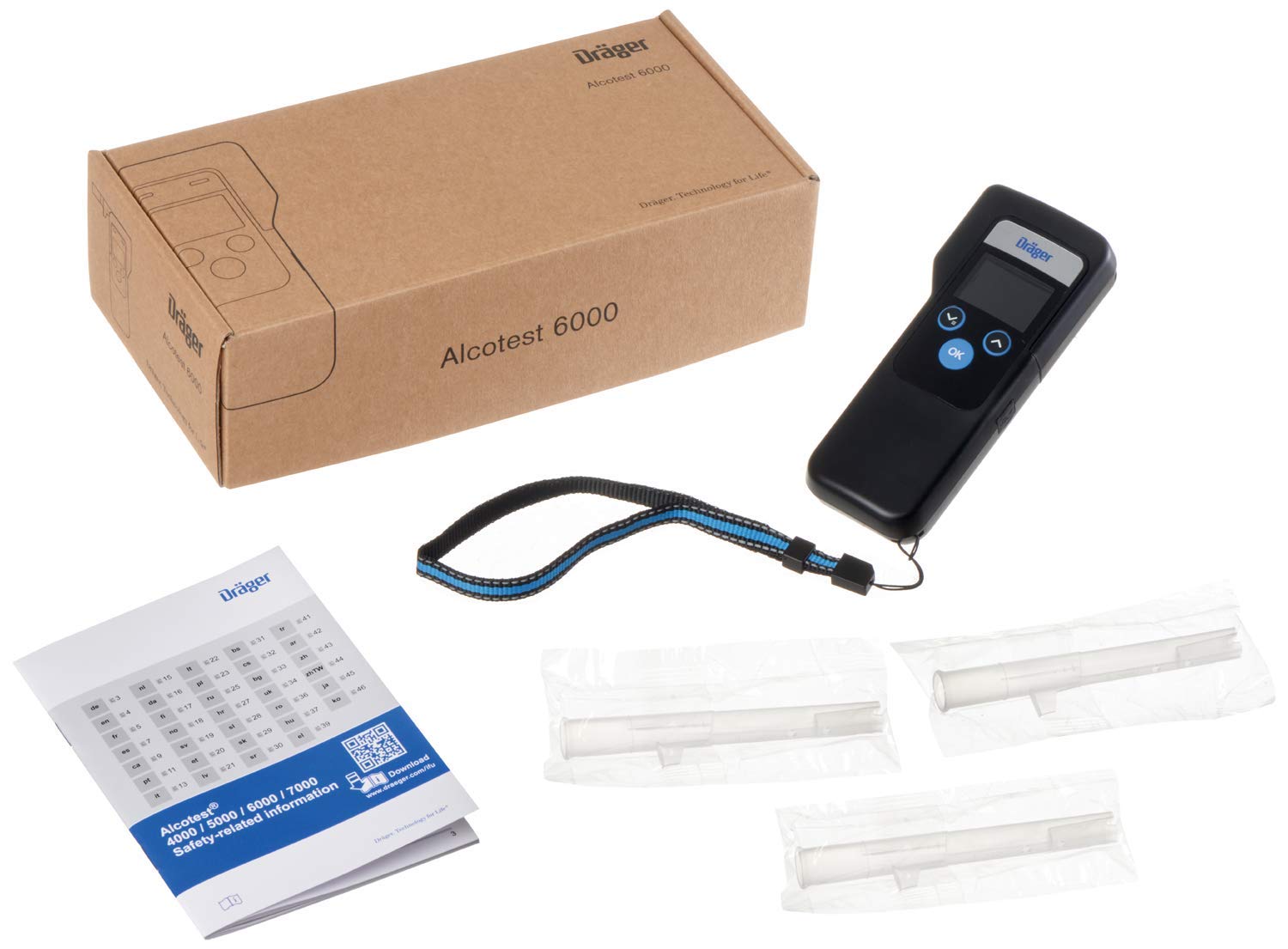 Dräger Alcotest 6000 Alkotester - Digitaler Alkohol-/Promilletester - Polizeigenauer Alkoholtester - Deutsche Version