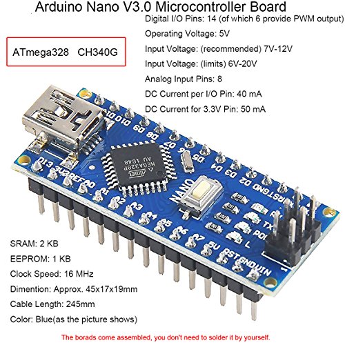 2pcs Na no V3.0,ATmega328P Microcontroller Board,Na no Board CH340G Chip 5V 16MHz with 2pcs 245mm USB Cable, Compatible with Arduino Na no V3.0 for Arduino