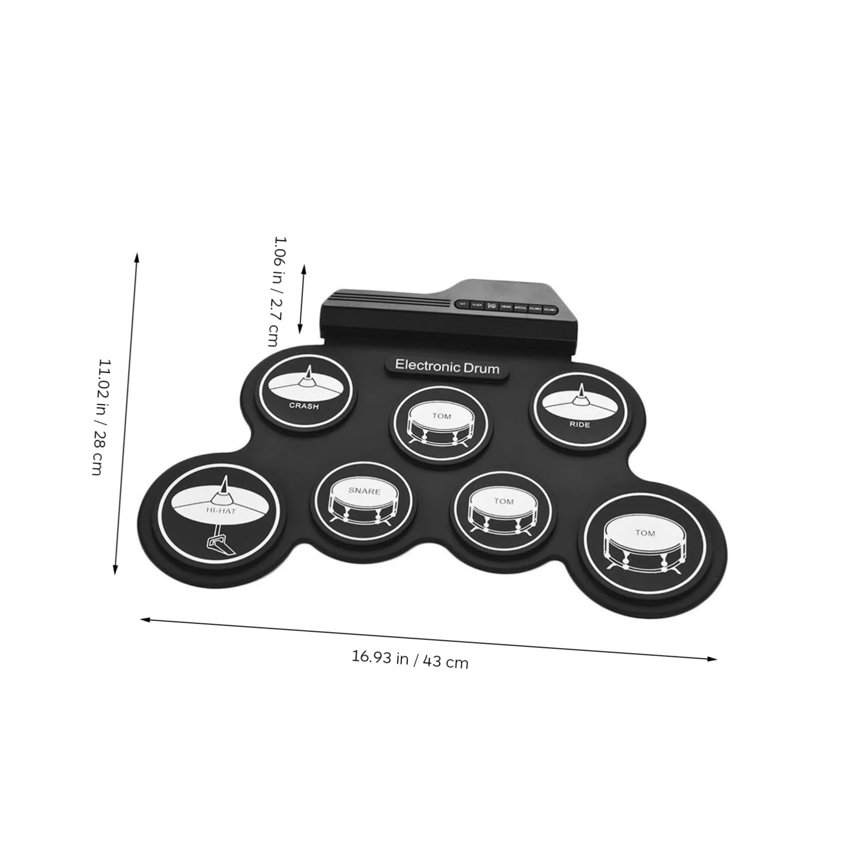 HEMOTON Electronic Drum Pad Practice Kit Lightweight Roll-up Drum Set for Boys and Girls Beginners Headphone Jack