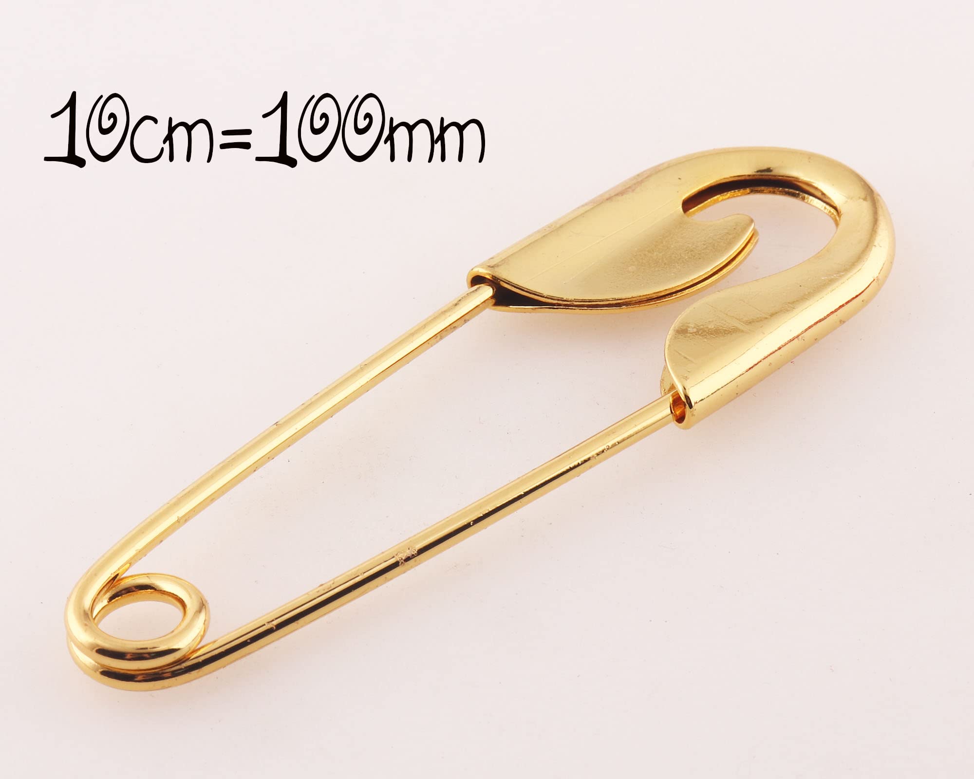 Sicherheitsnadel, große Sicherheitsnadeln, 5 Stück 10 mm große Bastelnadeln, Gold/Roségold vergoldet, Brosche, Maschenmarkierer, Metallnadeln, Schlaufen, Charms(Rose Gold)