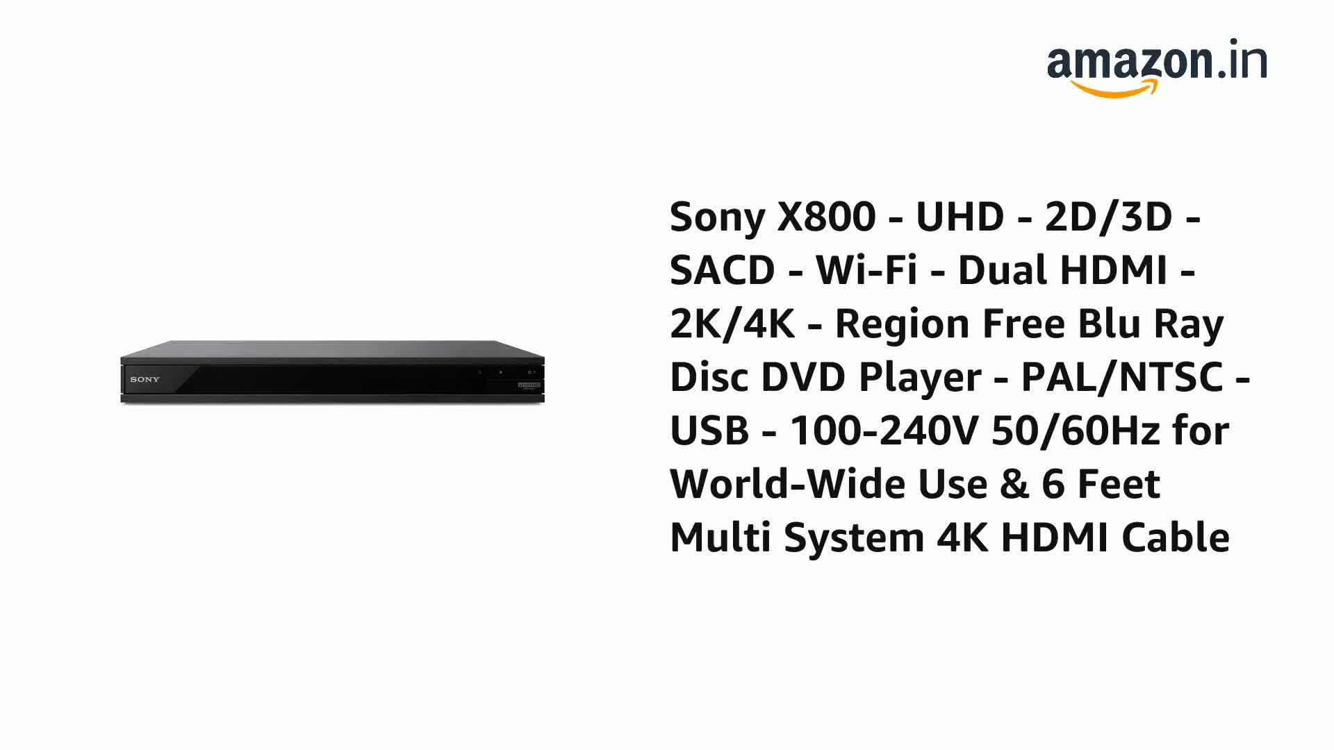 Sony X800-M2 - UHD - 2D/3D - SAD - Wi-Fi - Dual HDMI - 2K/4K