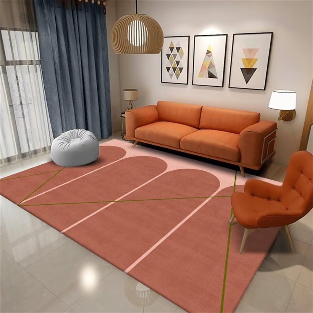 Tapis sol enfant et salle à manger rouge 180X250cm à motif de porte arc