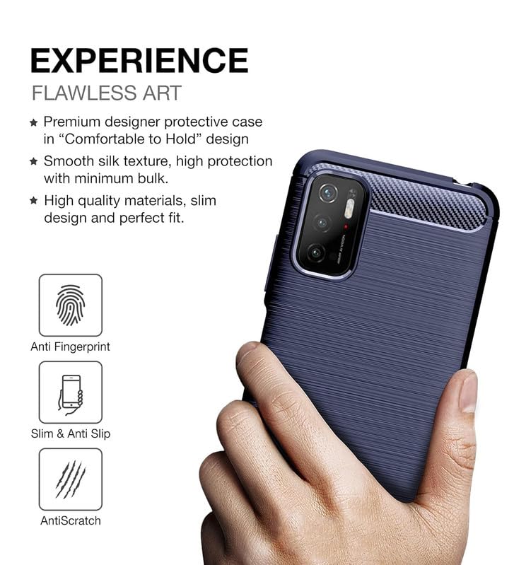 Image of Basic Case for Poco M3 Pro /Redmi Note 10 5G / Note 10T 5G (Carbon Fibre Blue)