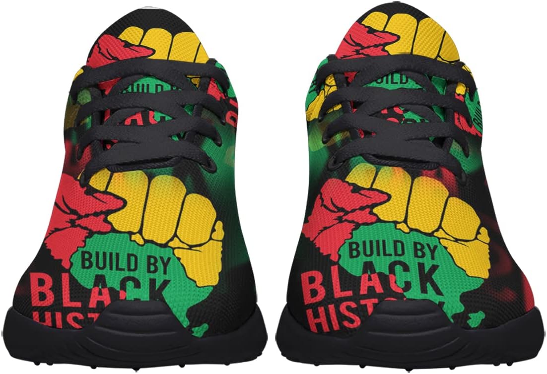 Sonzj-II Black History Month Shoes Men Women Running Sneakers Breathable Casual Sport Tennis Shoes Gift for African American