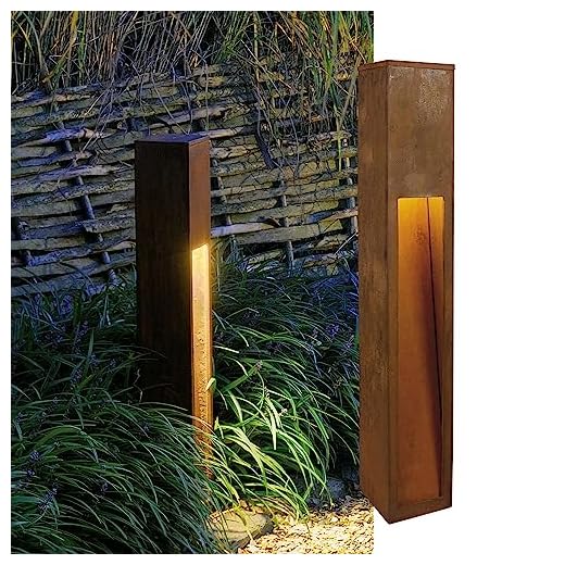 SLV marklampa RUSTY SLOT 80 / utomhusbelysning för gångar, väggar, ingångar, LED utomhus trädgårdslampa / E27 IP44 11W rost