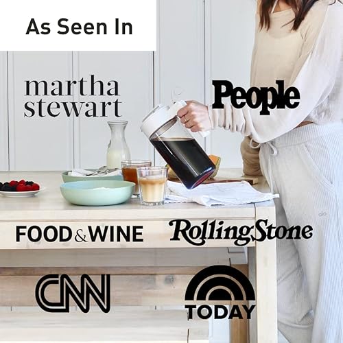 Miniatura 6 de Takeya Cafetera patentada de lujo con tapa negra, jarra hermética, 1 cuarto de galón, color negro