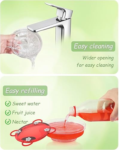 Miniatura 5 de Ermete Comedero para colibríes para colgar al aire libre, a prueba de hormigas, comederos para colibríes para exteriores, regalo de colibrí para