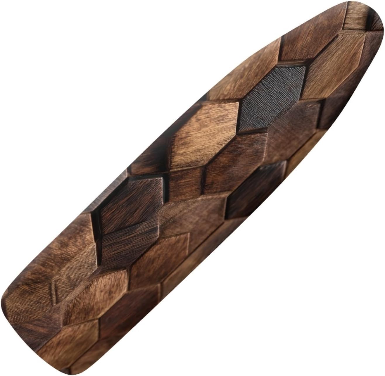 Iron Board Cover with Padding Standard Size Wooden Geometric Pattern Padded Ironing Board Covers 15x54 Heat Reflective Extra Thick Wide Non Stick Scorch and Stain Resistant Heatproof