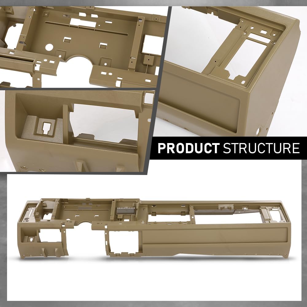 G-PLUS Dash Dashboard Core Compatible with 1988-1994 Chevy & GMC Truck Fit 1992 1993 1994 Chevy Blazer Suburban & GMC Yukon Suburban Beige ABS