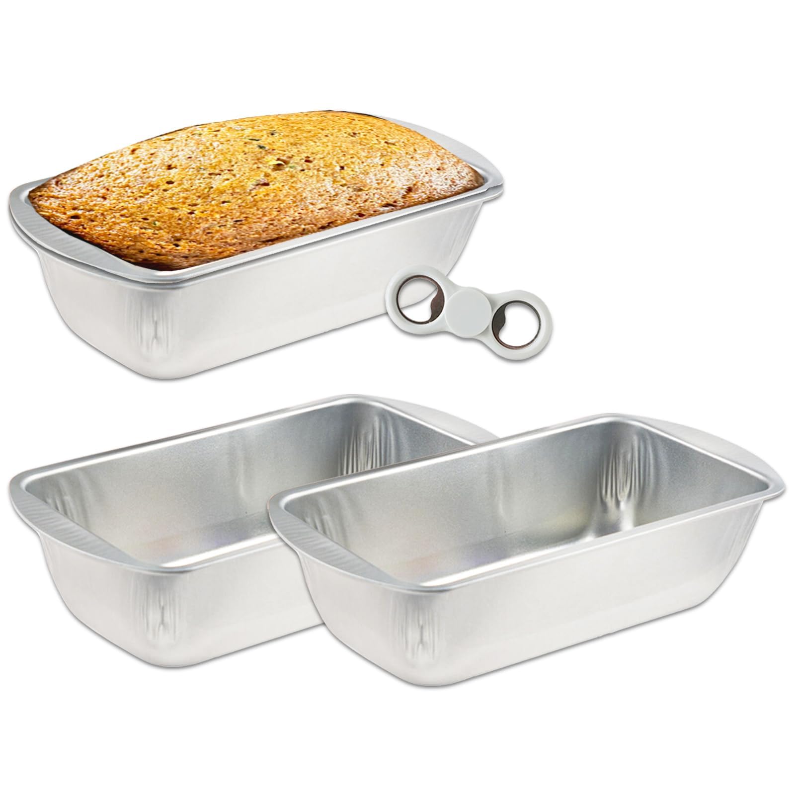 World's Finest 2 Pack Baking Loaf Pan - Bundle with 10 Inch Silver Anodized Aluminum Non-Stick Loaf Pans for Baking Bread, Durable Reausable Easy to Clean, Set of 2